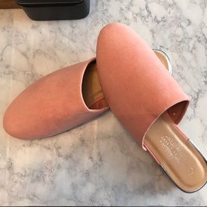 Pink Suede Mules